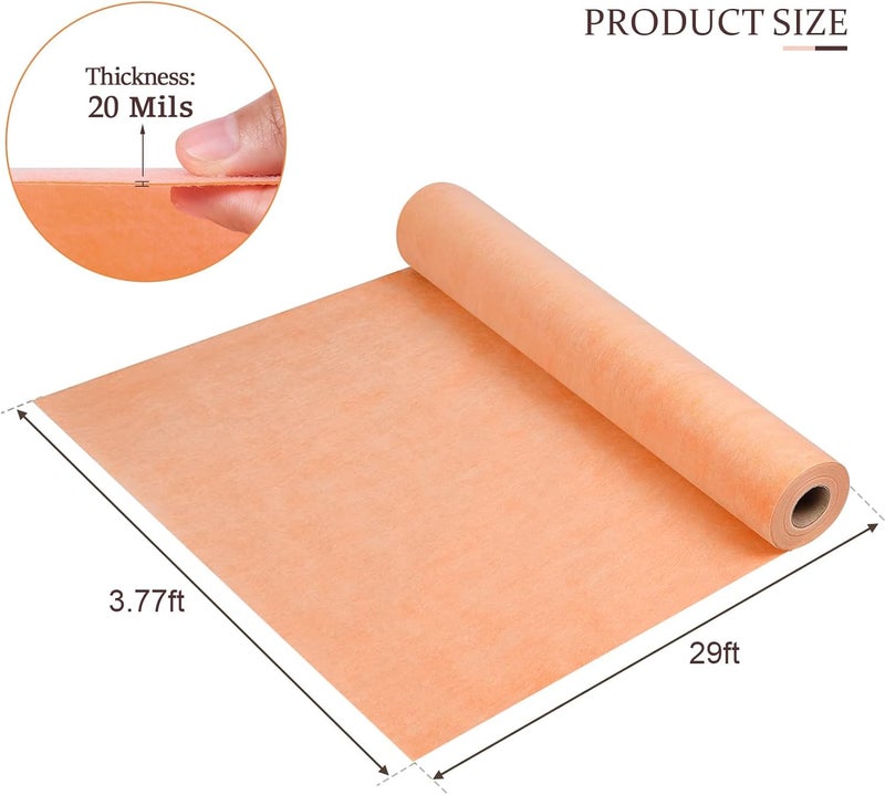 Boshen Professional Waterproof Membrane for Shower, 3.77ft x 29ft 108sq ft Underlayment Shower Membrane 20mils Thickness Waterproofing Polyethylene Fabric for Tiles, Shower Walls, Bathroom Floors - Image 2